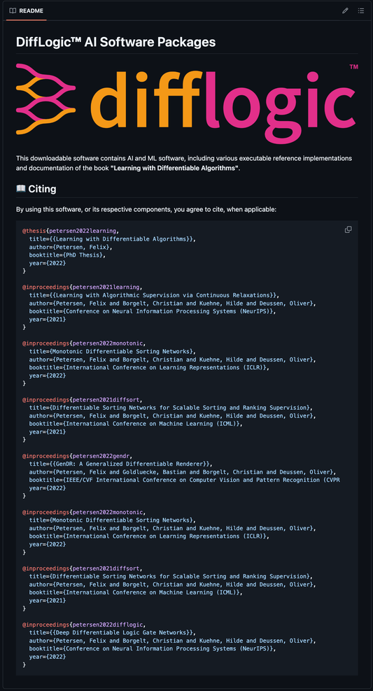 DiffLogic™ Downloadable Software Packages for AI
